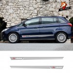Car Vinyl Sticker Decals Racing Sport Auto Stickers Car Side Stripes Side Skirts Graphics For Ford S-MAX